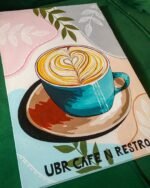 Hand-Painted Coffee Latte Art Painting Modern Canvas Wall Art for Kitchen & Café Decor | Custom Restaurant Sign - Image 2