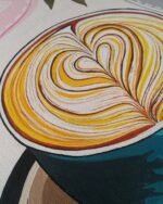 Hand-Painted Coffee Latte Art Painting Modern Canvas Wall Art for Kitchen & Café Decor | Custom Restaurant Sign - Image 3