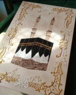 The Two Holy Sanctuaries Islamic Wall Art Hand-Painted Kaaba & Medina Green Dome Painting - Image 3