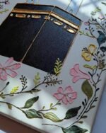 3D Floral Kaaba Wall Art  Textured Makkah Painting with Gold Relief | Luxury Islamic Home Decor & Hajj Gift - Image 2