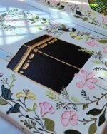 3D Floral Kaaba Wall Art  Textured Makkah Painting with Gold Relief | Luxury Islamic Home Decor & Hajj Gift - Image 5