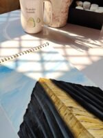 Kaaba Painting - A Pilgrim's Gaze  Modern Islamic Wall Art | Hand-Painted Makkah Decor with Gold Details | Hajj & Umrah Gift - Image 2