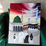 The Family's Journey to Makkah & Madinah Painting Hand-Painted Kaaba & Green Dome Wall Art | Hajj & Umrah Islamic Decor
