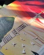 The Family's Journey to Makkah & Madinah Painting Hand-Painted Kaaba & Green Dome Wall Art | Hajj & Umrah Islamic Decor - Image 3