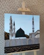 Jannat al-Baqi & Prophet's Mosque Painting  Hand-Painted Madinah Wall Art | Masjid an-Nabawi Islamic Decor | Gift of Remembrance - Image 6