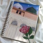 Madinah Rose of Love Art Print  Green Dome & Prophet's Mosque Painting at Night | Symbolic Islamic Wall Decor
