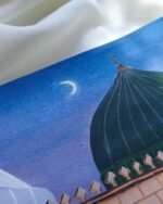 Madinah Rose of Love Art Print  Green Dome & Prophet's Mosque Painting at Night | Symbolic Islamic Wall Decor - Image 2