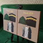 Personalized Umrah 2024 Gift Set  2-Piece Kaaba & Madinah Painting | Custom Islamic Keepsake for Couples & Pilgrims