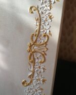 Luxury 3D Kaaba Wall Art Hand-Painted Makkah Painting with Gold & White Floral Relief Frame | Opulent Islamic Home Decor - Image 4